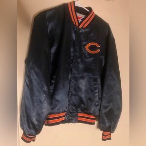 true vintage 80s swingster satin varsity jacket chicago bears nfl football